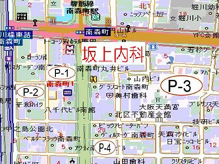 駐車場の場所を示す地図